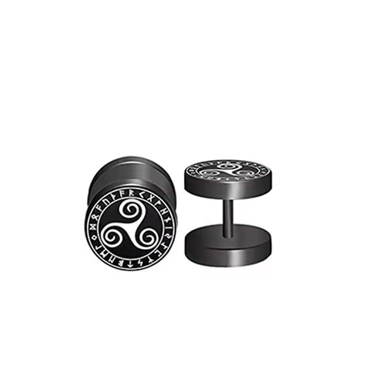 VIKING SYMBOLS STAINLESS STEEL STUD EARRINGS