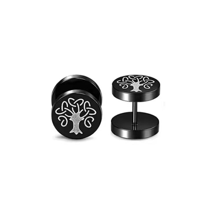 VIKING SYMBOLS STAINLESS STEEL STUD EARRINGS