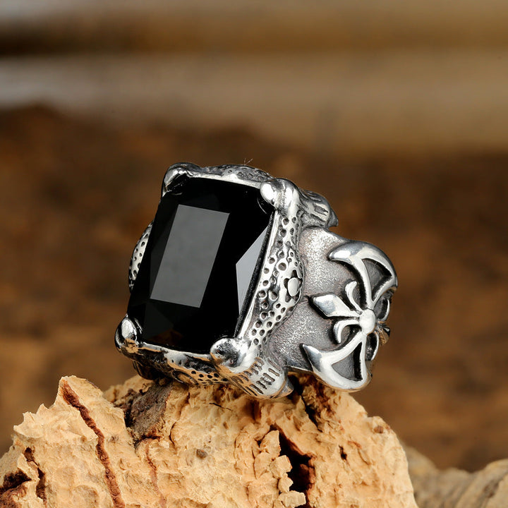 CLASSIC CLAW STAINLESS STEEL CZ RING