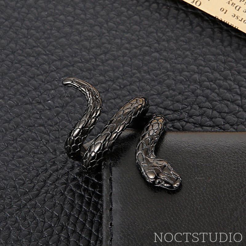 RETRO PUNK WINDING SNAKE COBRA STAINLESS STEEL RING