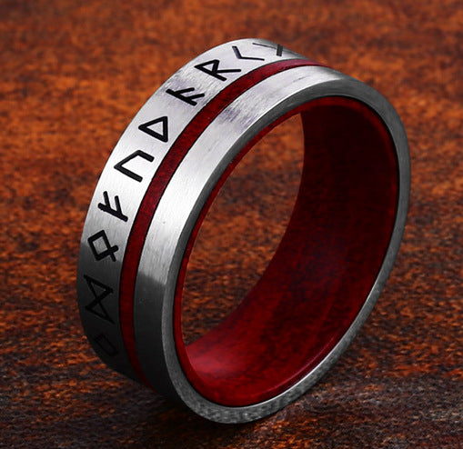 NORSE VIKING RUNES STAINLESS STEEL RING