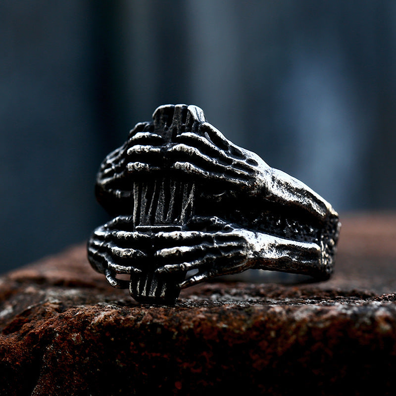 HANDCRAFTED YGGDRASIL MAMMEN STYLE STERLING SILVER RING