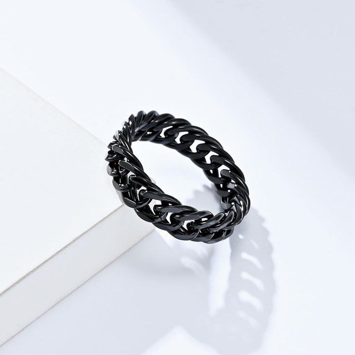 MINIMALIST DOUBLE WEAVE CHAIN STAINLESS STEEL RING