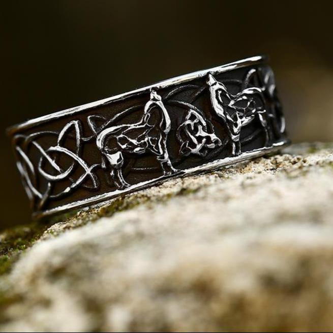 FENRIS-WOLF STAINLESS STEEL VIKING RING