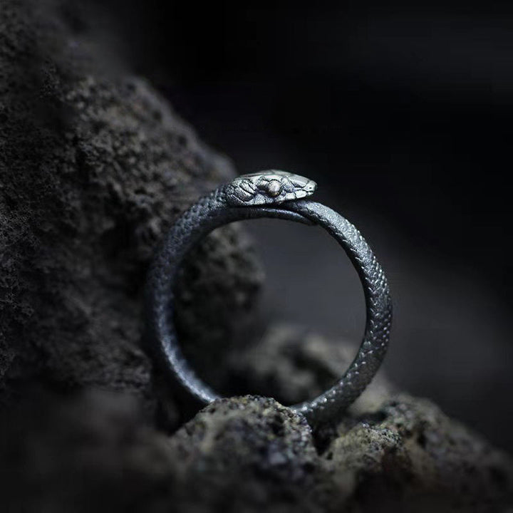 OUROBOROS SNAKE STAINLESS STEEL RING