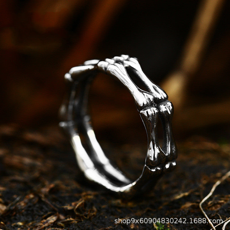 GOTHIC BONE STAINLESS STEEL SKULL RING