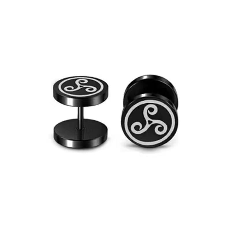 VIKING SYMBOLS STAINLESS STEEL STUD EARRINGS