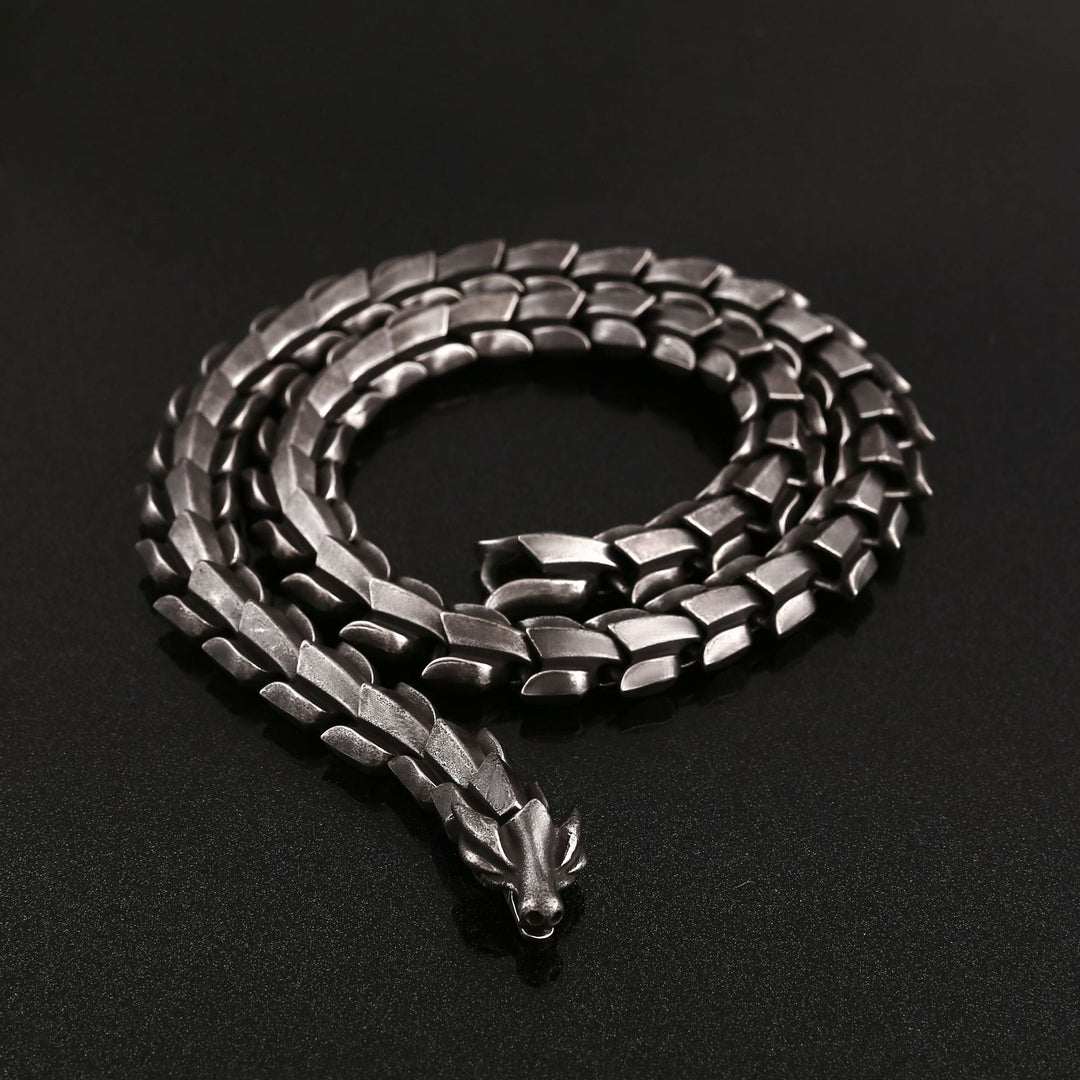 DRAGON BONE STAINLESS STEEL NECKLACE