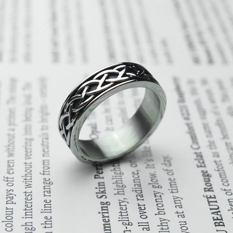 RETRO CLASSIC PATTERN STAINLESS STEEL RING