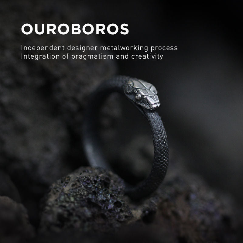 OUROBOROS SNAKE STAINLESS STEEL RING