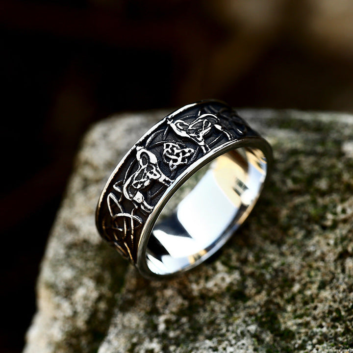 FENRIS-WOLF STAINLESS STEEL VIKING RING