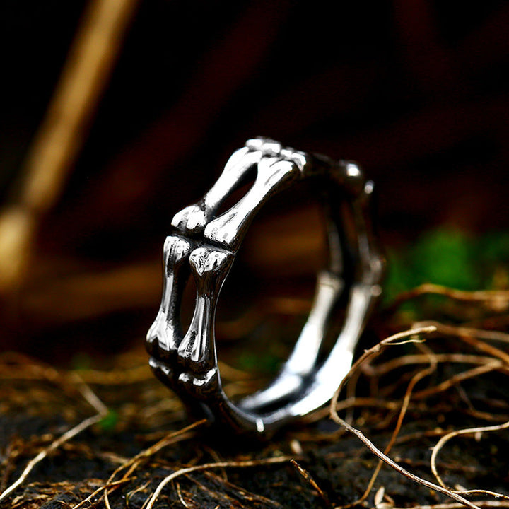 GOTHIC BONE STAINLESS STEEL SKULL RING