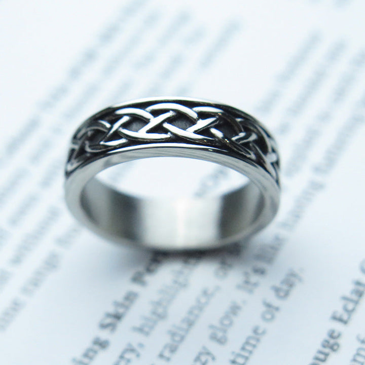 RETRO CLASSIC PATTERN STAINLESS STEEL RING