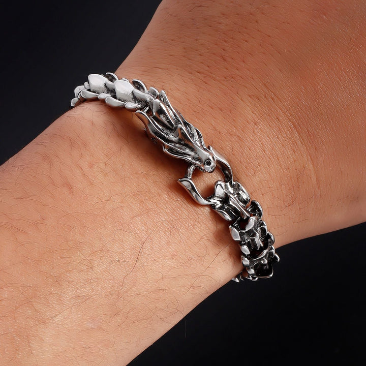 VINTAGE DRAGON SCALE STAINLESS STEEL BRACELET