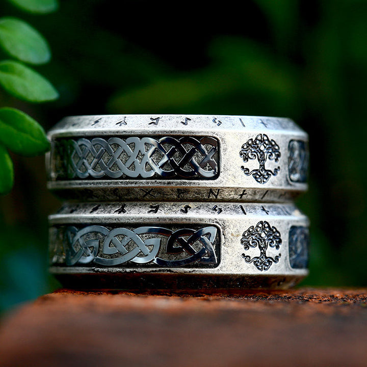 TREE OF LIFE KNOT STAINLESS STEEL VIKING BAND RING