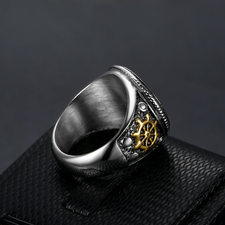 RETRO PIRATE STAINLESS STEEL SKULL RING