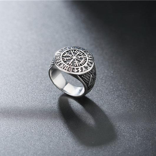 FUTHARK RUNES COMPASS VIKING RING