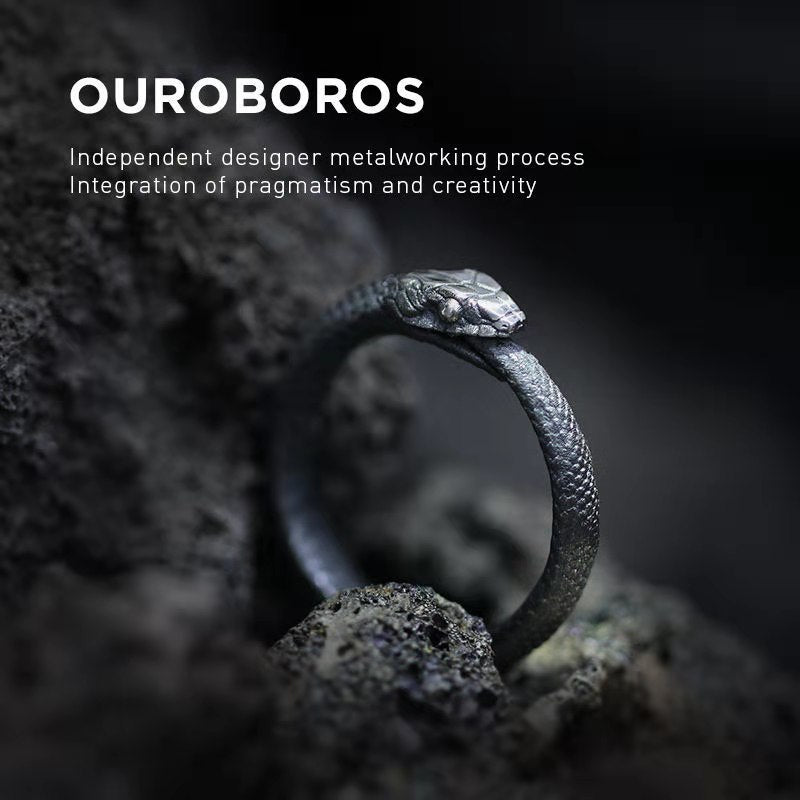 OUROBOROS SNAKE STAINLESS STEEL RING