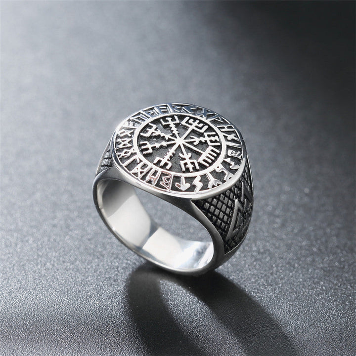 FUTHARK RUNES COMPASS VIKING RING