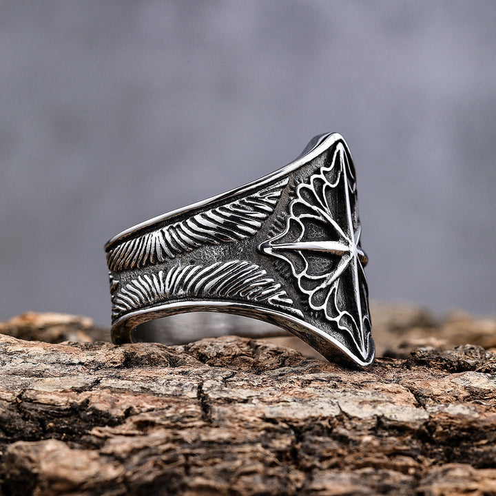 8 POINT STAR STAINLESS STEEL RING