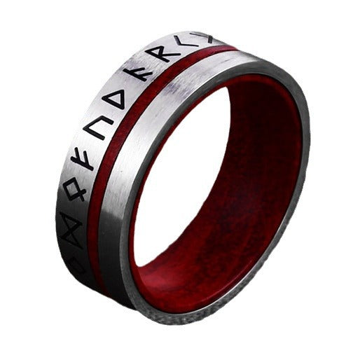 NORSE VIKING RUNES STAINLESS STEEL RING