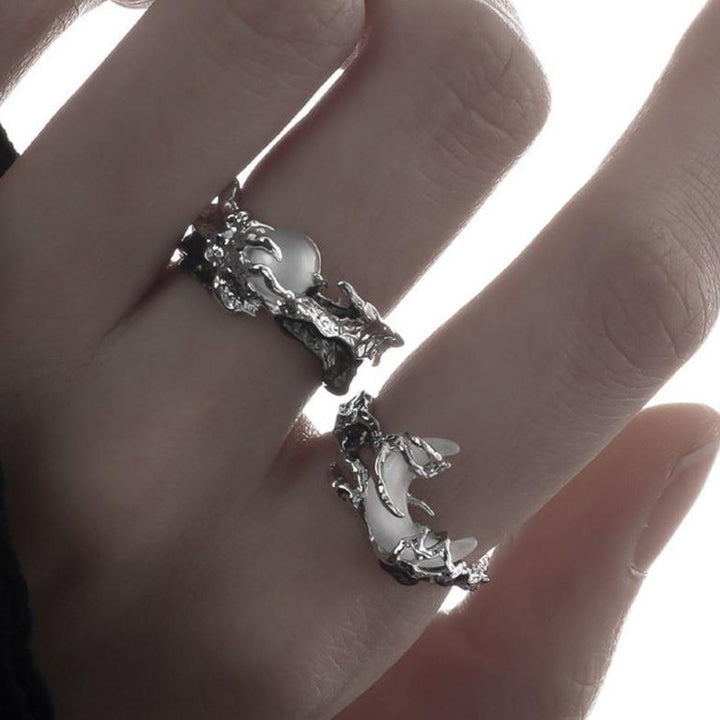 WAVE SUN AND MOON ALLOY OPEN COUPLE RING