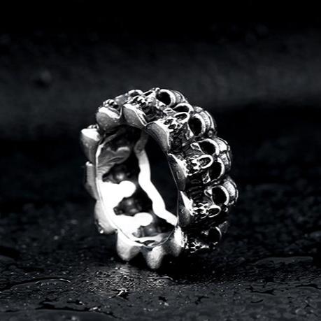 SURROUNDED TITANIUM STAINLESS STEEL SKULL RING