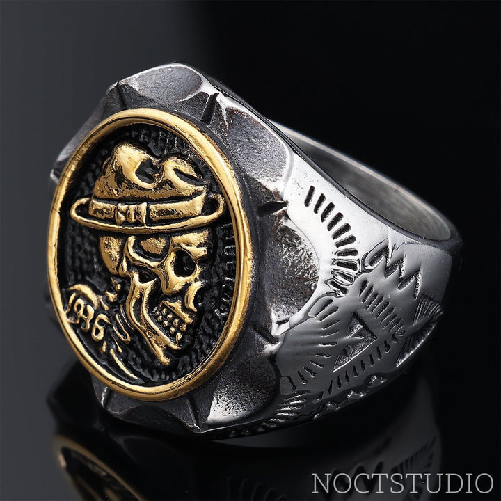 1936 HOBO NICKELS LIBERTY STAINLESS STEEL SKULL RING