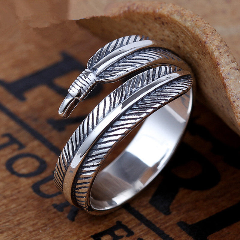 FEATHER STAINLESS STEEL RING