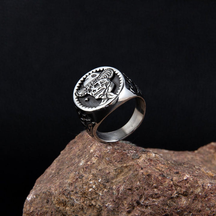 PUNK COWBOY SKULL STAINLESS STEEL RING