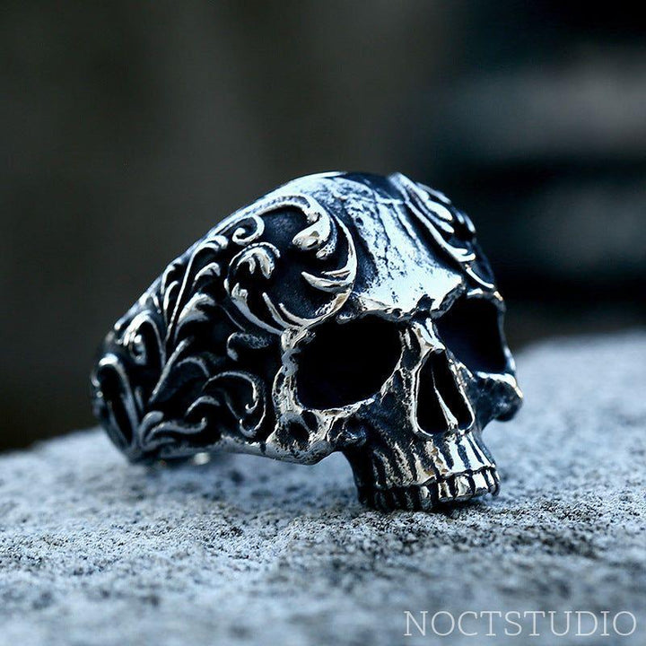 VINTAGE PATTERN STAINLESS STEEL SKULL RING