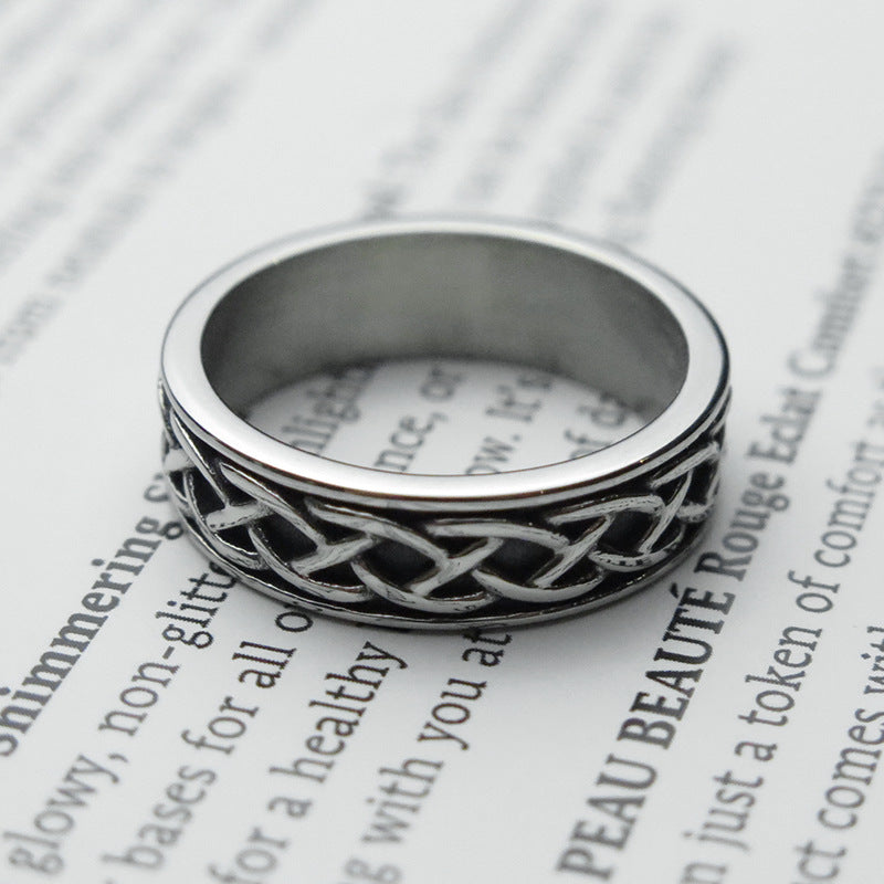 RETRO CLASSIC PATTERN STAINLESS STEEL RING