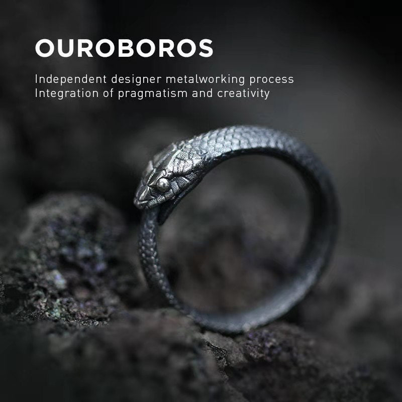 OUROBOROS SNAKE STAINLESS STEEL RING