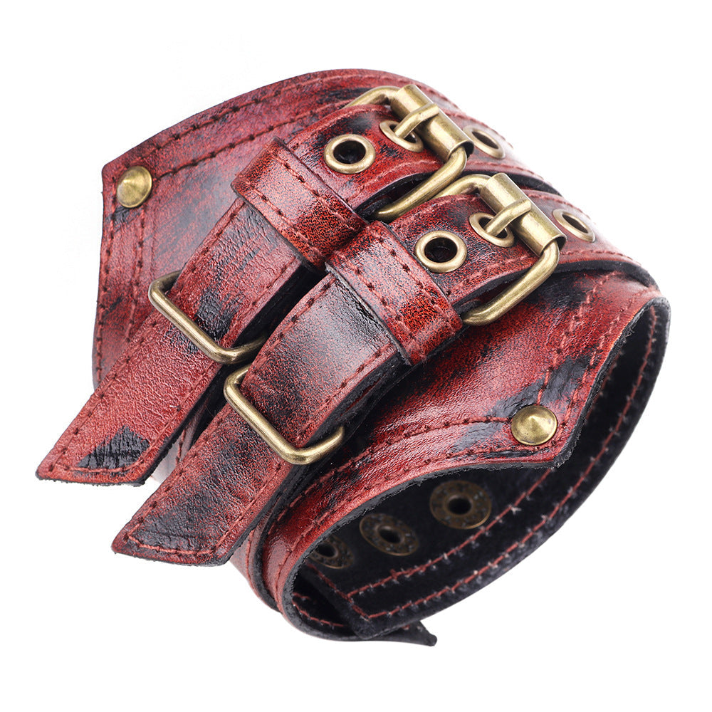 PUNK LEATHER WRISTBAND BRACELET