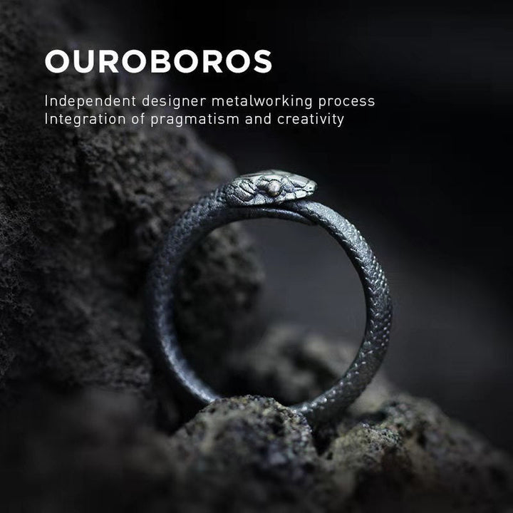 OUROBOROS SNAKE STAINLESS STEEL RING