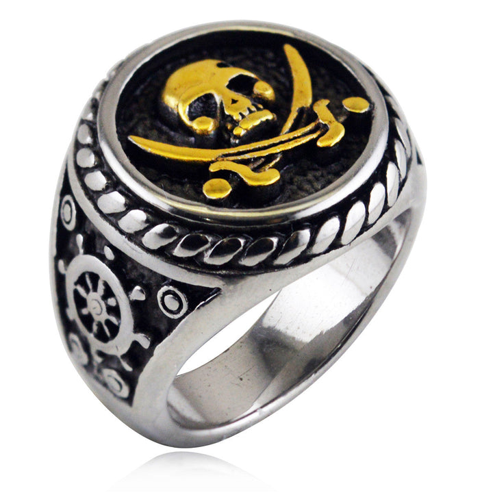 RETRO PIRATE STAINLESS STEEL SKULL RING