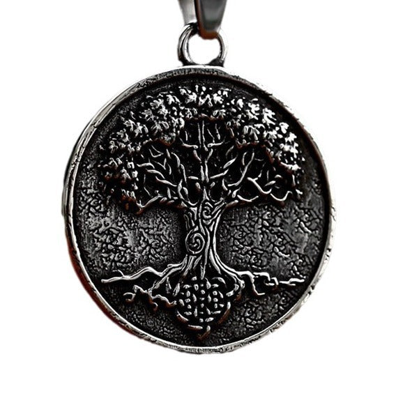 NORDIC VIKING TREE OF LIFE STAINLESS STEEL PENDANT