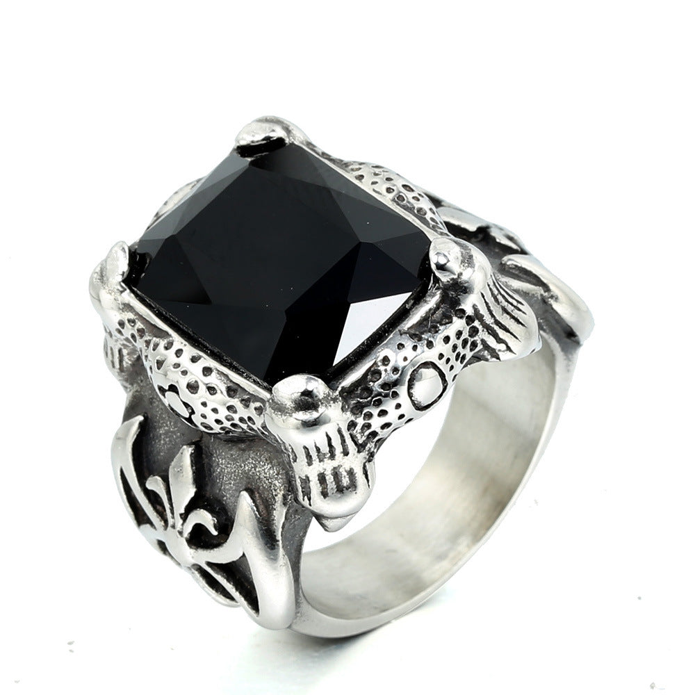 CLASSIC CLAW STAINLESS STEEL CZ RING