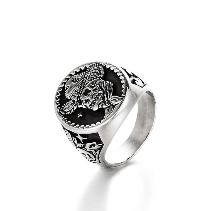 PUNK COWBOY SKULL STAINLESS STEEL RING