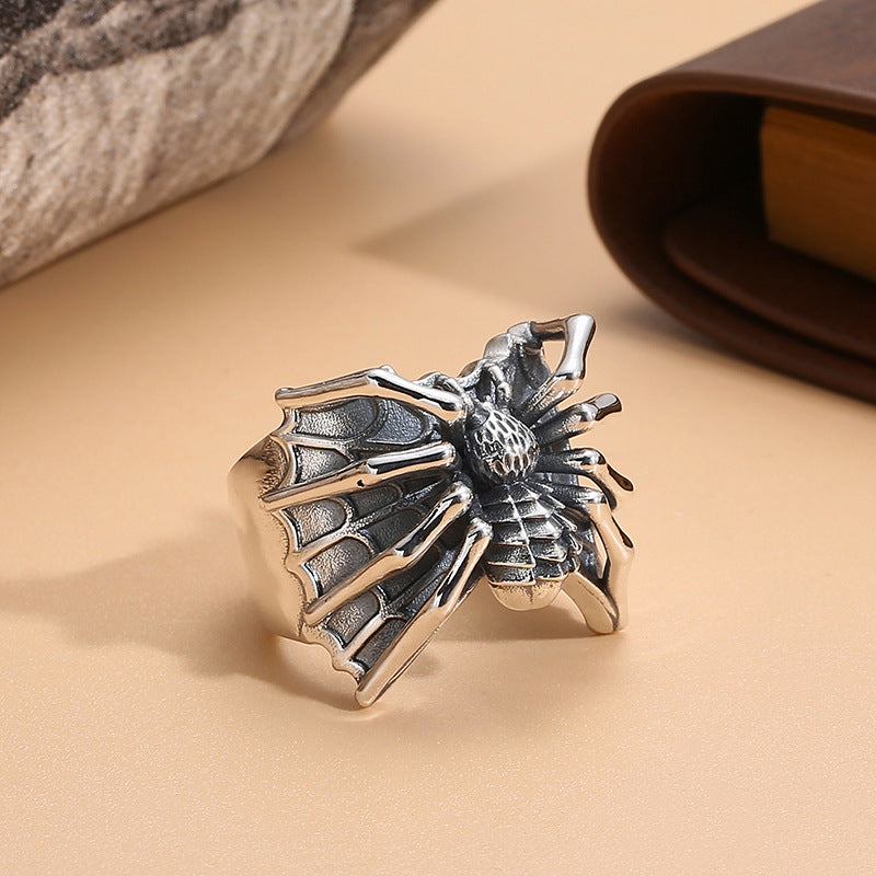 VINTAGE SPIDER STAINLESS STEEL RING