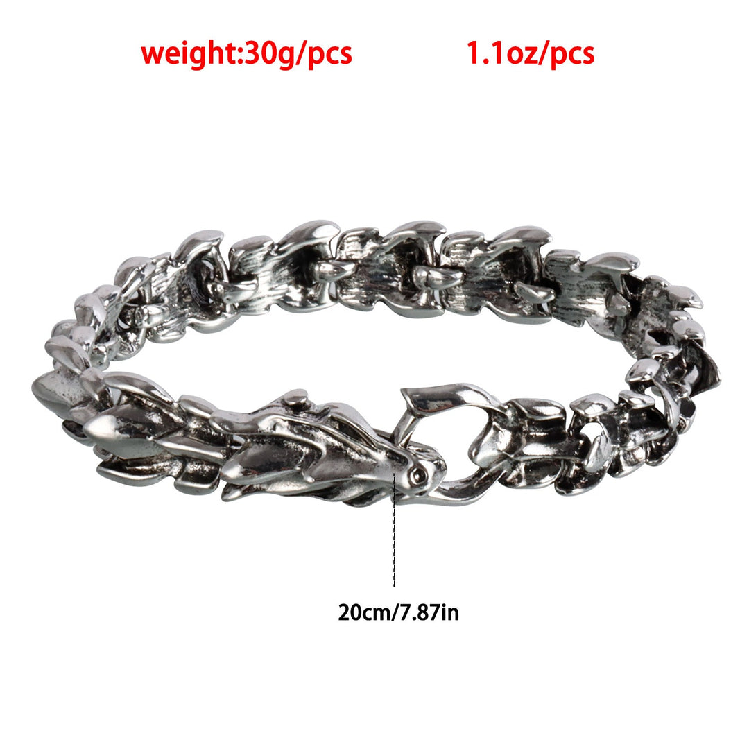 VINTAGE DRAGON SCALE STAINLESS STEEL BRACELET