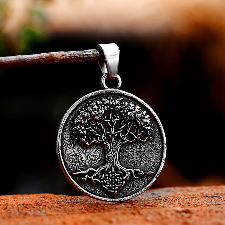 NORDIC VIKING TREE OF LIFE STAINLESS STEEL PENDANT