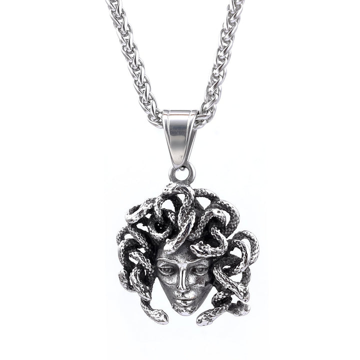 GREEK MEDUSA STAINLESS STEEL PENDANT