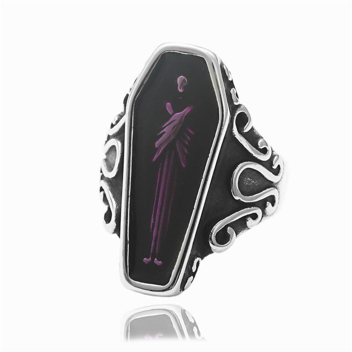 VAMPIRE COFFIN STAINLESS STEEL SKULL RING