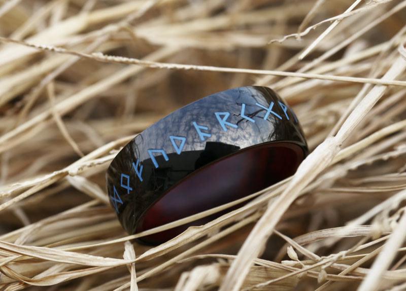 NORSE VIKING RUNES STAINLESS STEEL RING