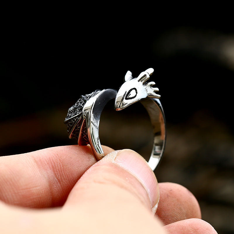 FLYING DRAGON STAINLESS STEEL RING