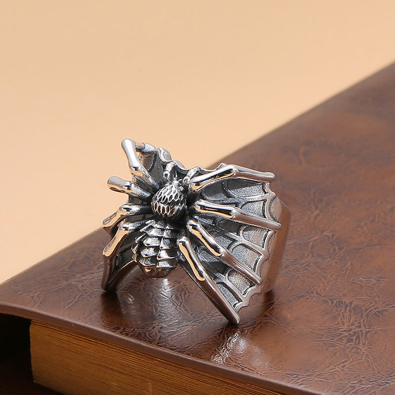 VINTAGE SPIDER STAINLESS STEEL RING