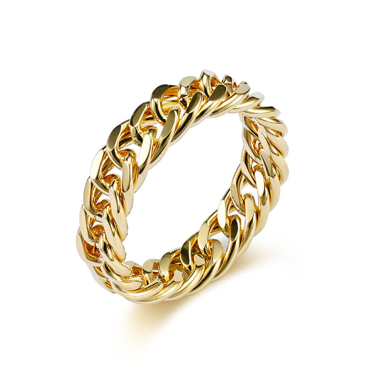 MINIMALIST DOUBLE WEAVE CHAIN STAINLESS STEEL RING