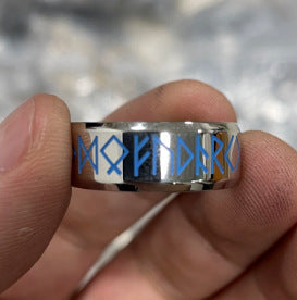 NORSE VIKING RUNES STAINLESS STEEL RING