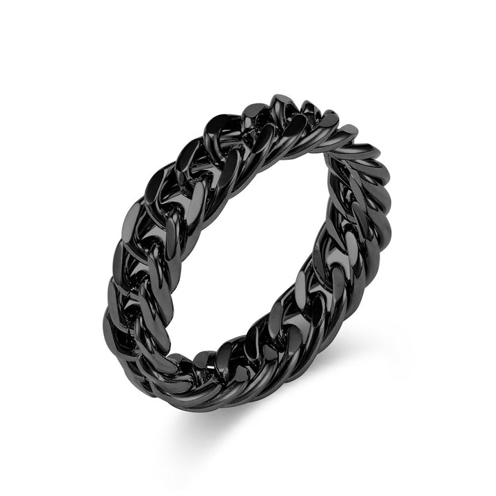 MINIMALIST DOUBLE WEAVE CHAIN STAINLESS STEEL RING